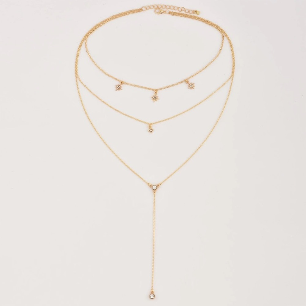 New Gold Star Layered Necklace - Picture 4 of 6